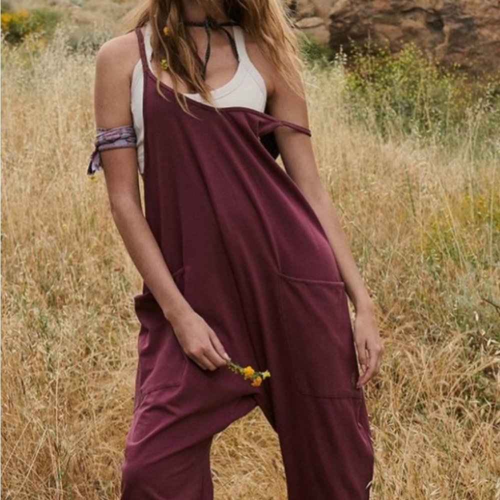 FP Movement Hot Shot L Reddish Brown Burgundy Jumpsuit One Piece